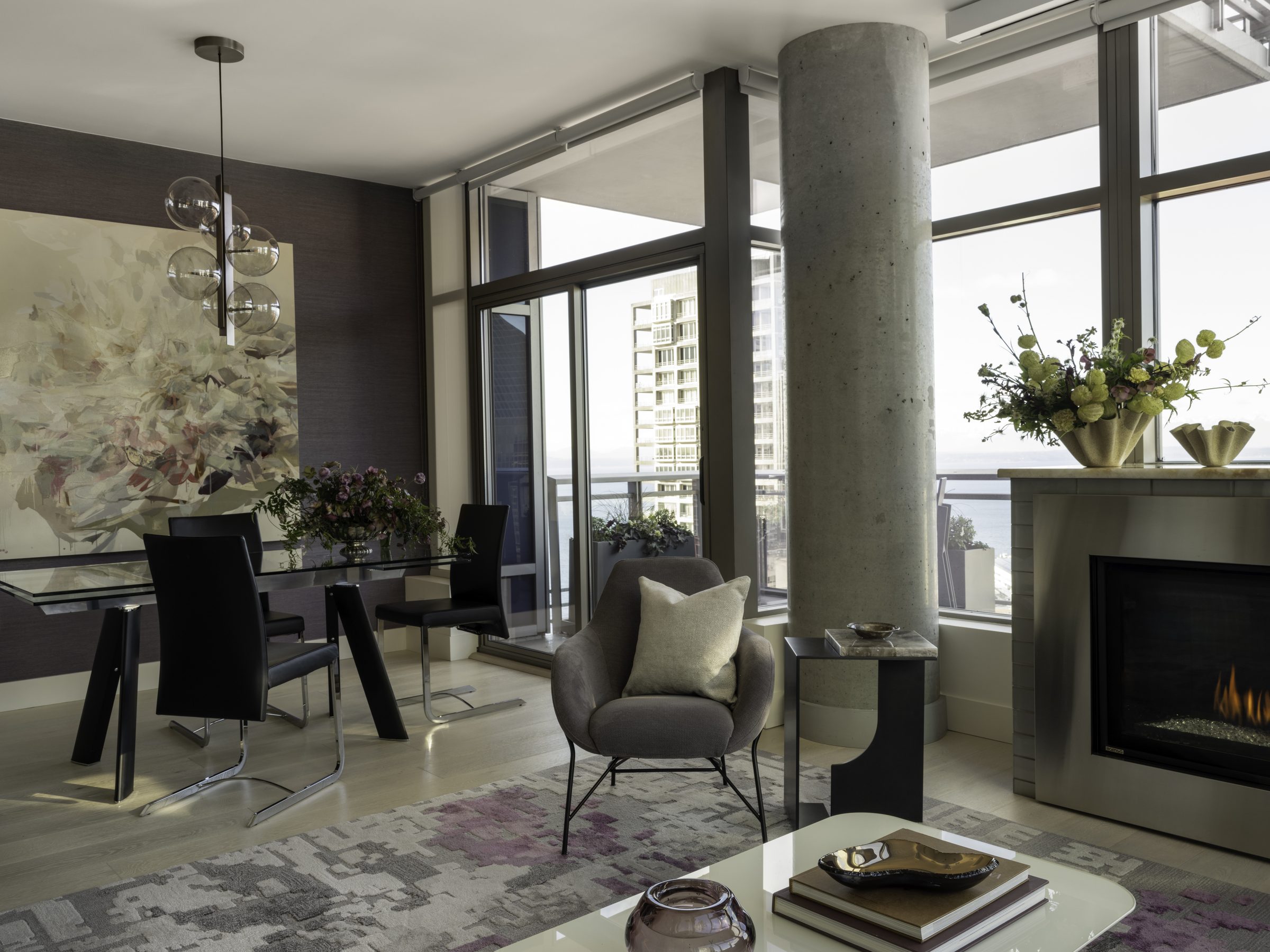 Refined residential interior with contemporary design, Downtown High Rise — Downtown, Seattle