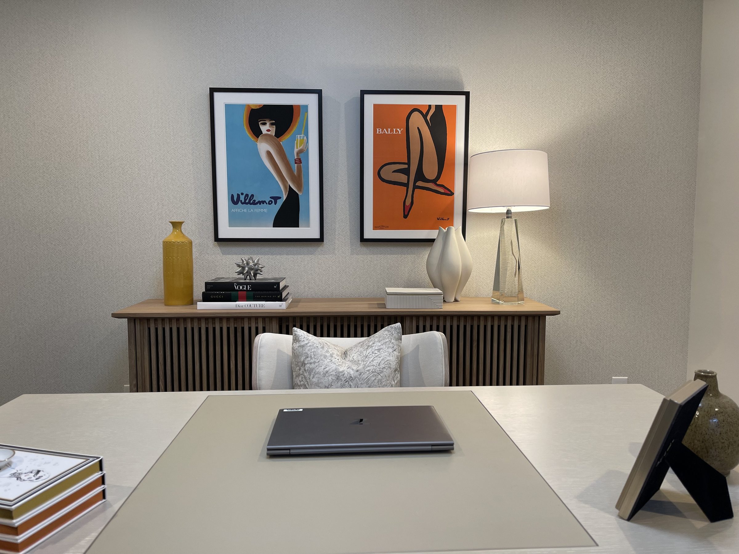 Custom desk and workspace with refined details — Windermere Home Office, Seattle